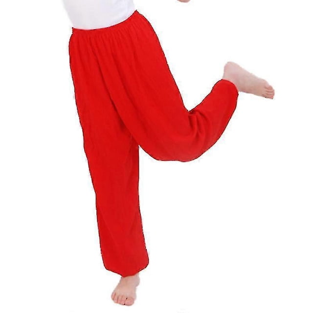 Kids Plain Loose Long Pants Yoga Dancing Bloomers Aladdin Trousers