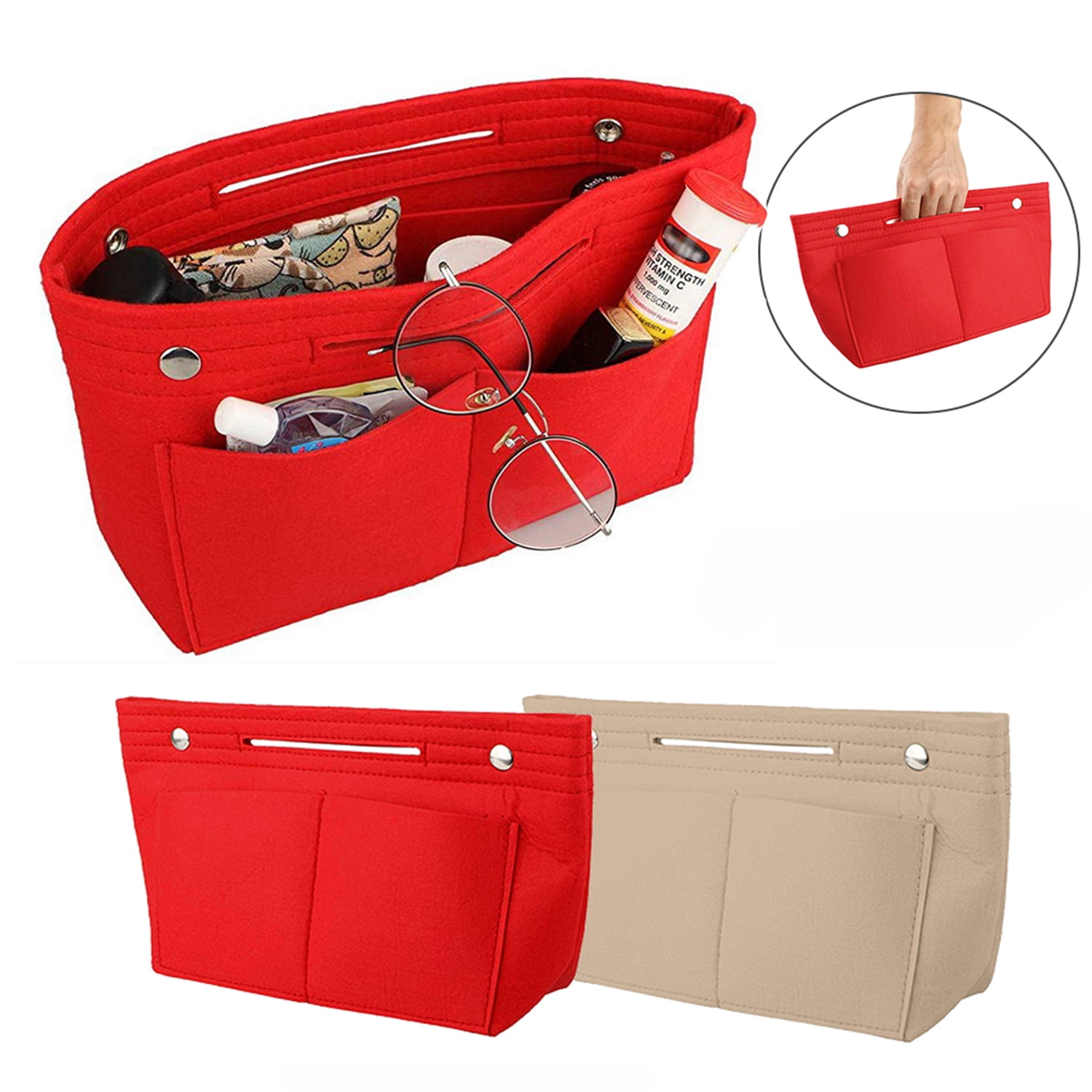 Bag and Purse Organizer with Interior Zipped Pocket for Speedy 25, 30, 35,  and 40