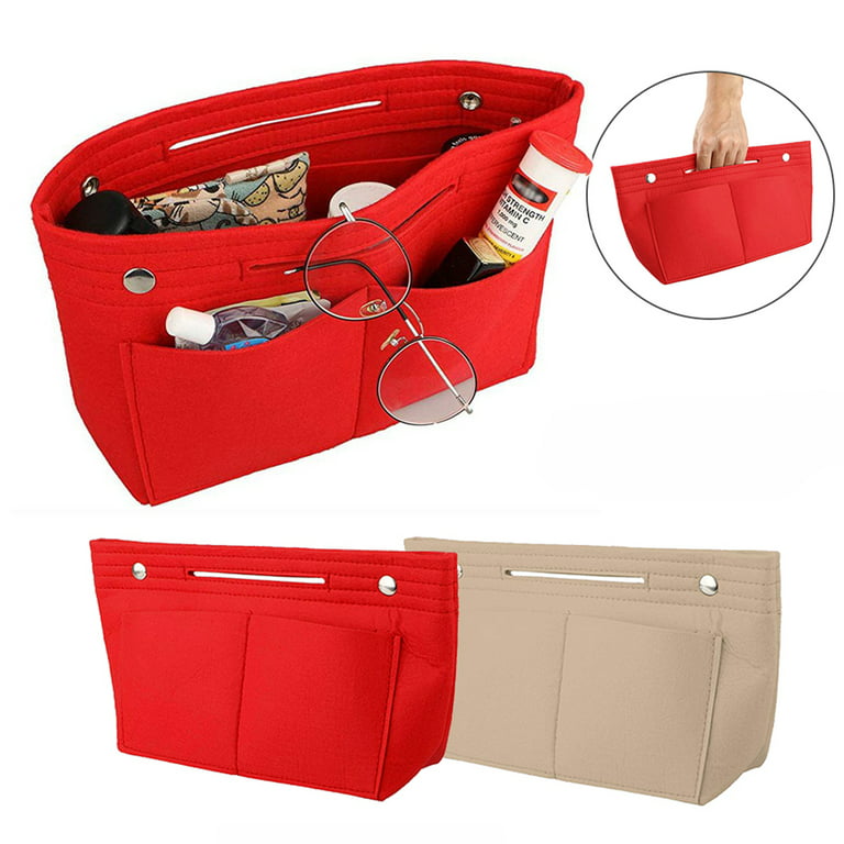 Spencer Felt Insert Bag Organizer Bag In Bag For Handbag Purse Organizer  with Inner Pocket Fits Neverfull Speedy Red 