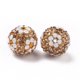 thumbnail image 4 of Polymer Clay Rhinestone Beads Pave Disco Ball Beads Round with Flower Mixed Color 16mm Hole: 1.6~1.8mm, 4 of 4
