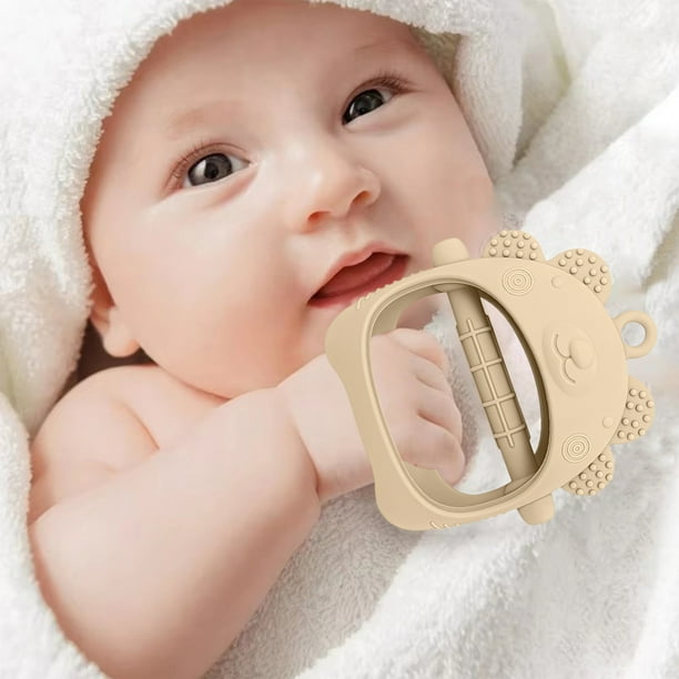 Juguetes para la dentición de bebés | Mordedor de silicona suave con agarre | Exploración sensorial y alivio ortodóncico para niños y niñas