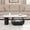 Black White, variant on 47" Oval Coffee Table with Storage Drawer, Modern Luxury Center Table with Curved Profile Design and Storage Shelf for Living Room, Black White