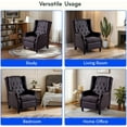 thumbnail image 6 of Brezey XC5 Wingback Recliner Chair for Adults, Mid Century Pushback Accent Chair, Tufted Upholstered Single Sofa Armchair for Living Room, Bedroom, Study (Brown), 6 of 16
