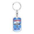 thumbnail image 1 of American Mustang Swivel Keychain Dog Tag Stainless Steel or 18k Gold, 1 of 8