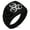 Black, variant on Stainless Steel Zombie Skull Biohazard Chevron Pattern Biker Style Polished Ring