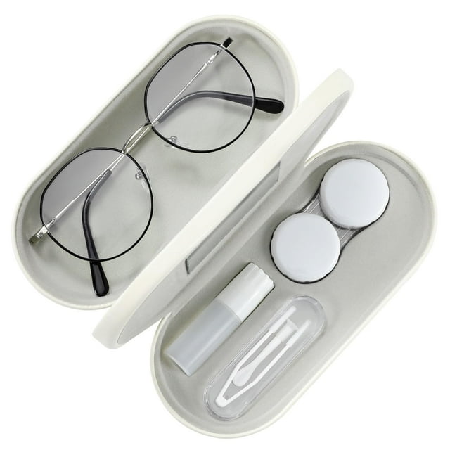 Estuche para Anteojos + Estuche para Lentes de Contacto MoKo Doble Cara Beige