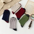 thumbnail image 6 of Yuanlong Womens Socks 5 Pairs Color Blocked Thicken Knitted Thermal Crew Socks Winter Spring Hosiery Warm Mid Tube Socks, 6 of 8