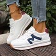 thumbnail image 3 of Rokment Womens Memory Foam Platform White Fashion Sneakers Walking Running Shoes 2026 Spring Fall Trendy Comfortable Leather Chunky Tennis Casual Shoes Blue Size 6.5, 3 of 7