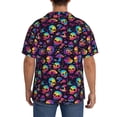 thumbnail image 3 of Yiaed Skull mushroom rainbow color Print Mens Casual Wrinkle Free Shirts Short Sleeve Button Down Summer Stretch Dress Shirt-X-Large, 3 of 5
