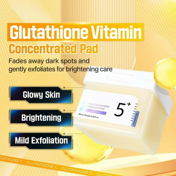 Numbuzin No.5 Toner Pads | Vitamin Concentrated Pad |Exfoliation Dark Hyperpigmentation Care | 70 Pads/180ml/6.08 Fl. Oz.