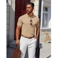 thumbnail image 3 of COOFANDY Golf Polos for Men 100% Cotton Polo Shirt Mens Tops Collared Shirts Short Sleeve Dress Polo Button Shirts Business Casual Polo, 3 of 6