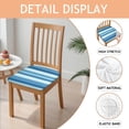 thumbnail image 2 of Blue and Grey Abstract Art Artwork Seat Covers for Dining Room Chairs Set Of 4,Stretch Printed Washable Chair Seat Cover with Elastic Ties and Button,Removable Waterproof Couch Cushion Covers, 2 of 6