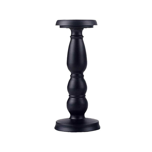 Candelabro de hierro retro negro, soporte para velas, centro de mesa, decoración del hogar L