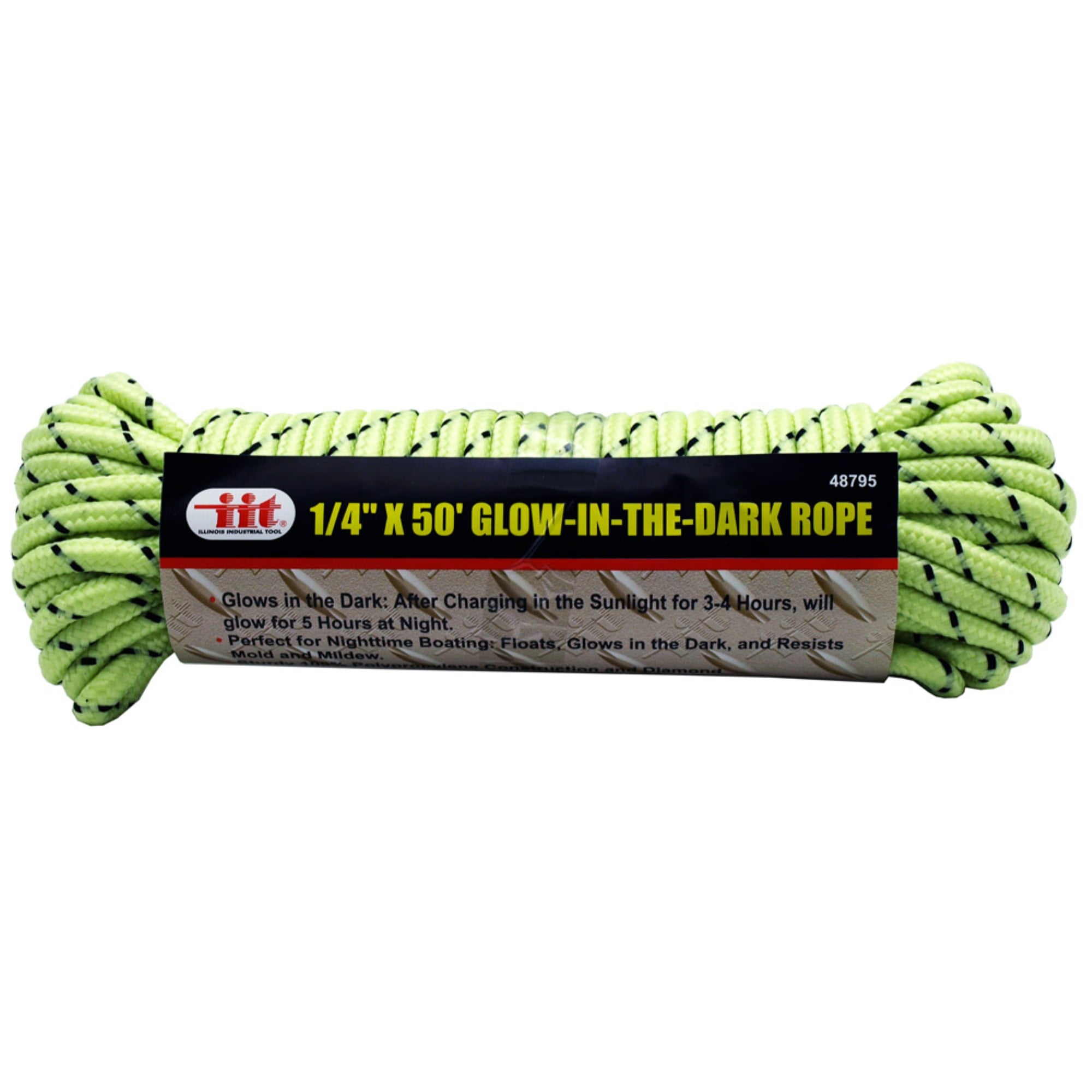 1/4" x 50' GlowintheDark Rope