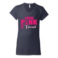 thumbnail image 2 of I Wear Pink for My Friends Survivor Awareness Womens V-Neck Tee, Navy, 2XL, 2 of 3