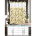 thumbnail image 6 of No Hook Cloth Fabric Shower Curtain with Snap in Liner, Summer Lemon Waterproof Shower Curtains Set with See Through Top Window, Yellow Fruit Watercolor Pastoral Beige Bath Curtains Shower 72"x84", 6 of 6