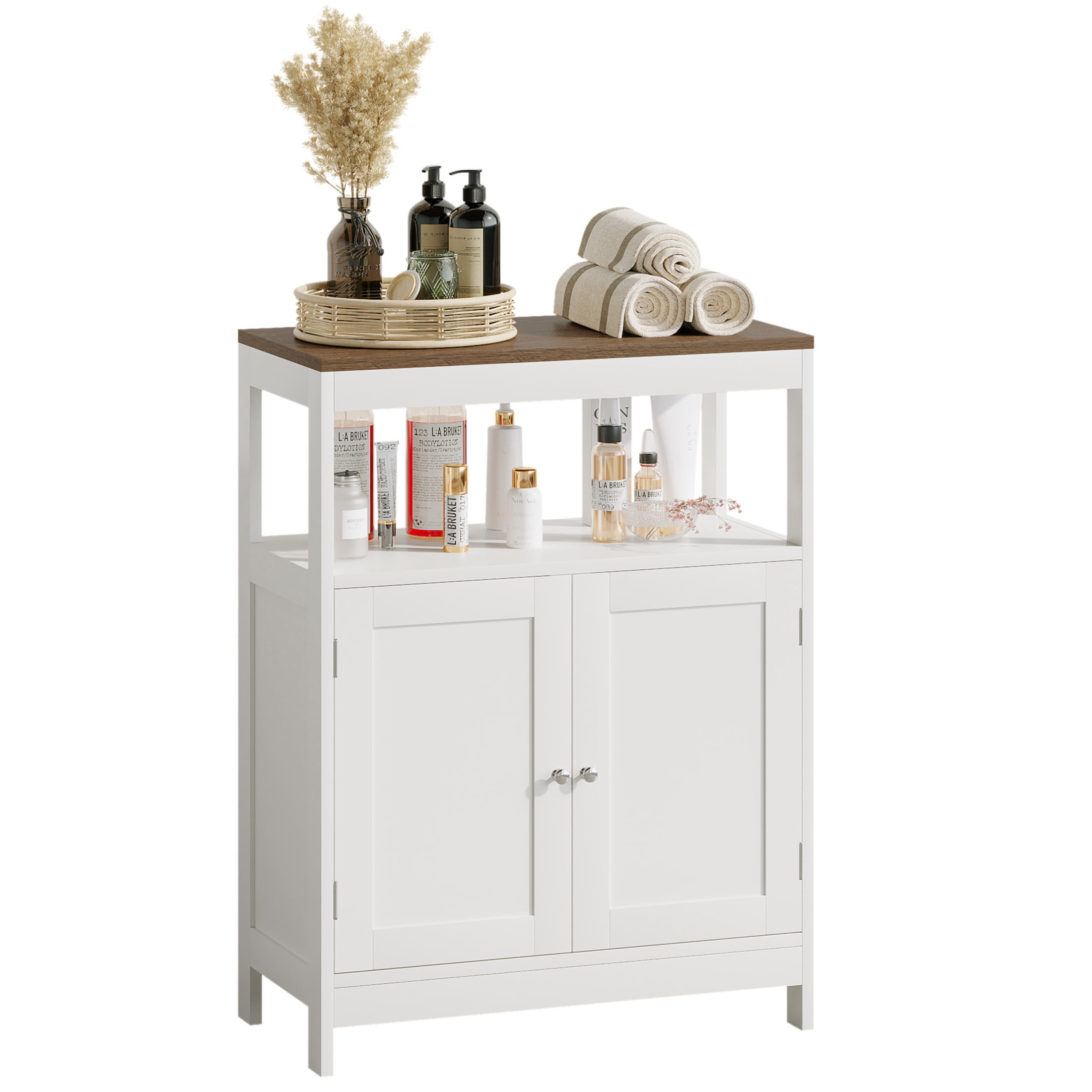 Noble House Modern Storage Cabinet with Double Doors, Multi-Purpose Kitchen or Bathroom Organizer, White