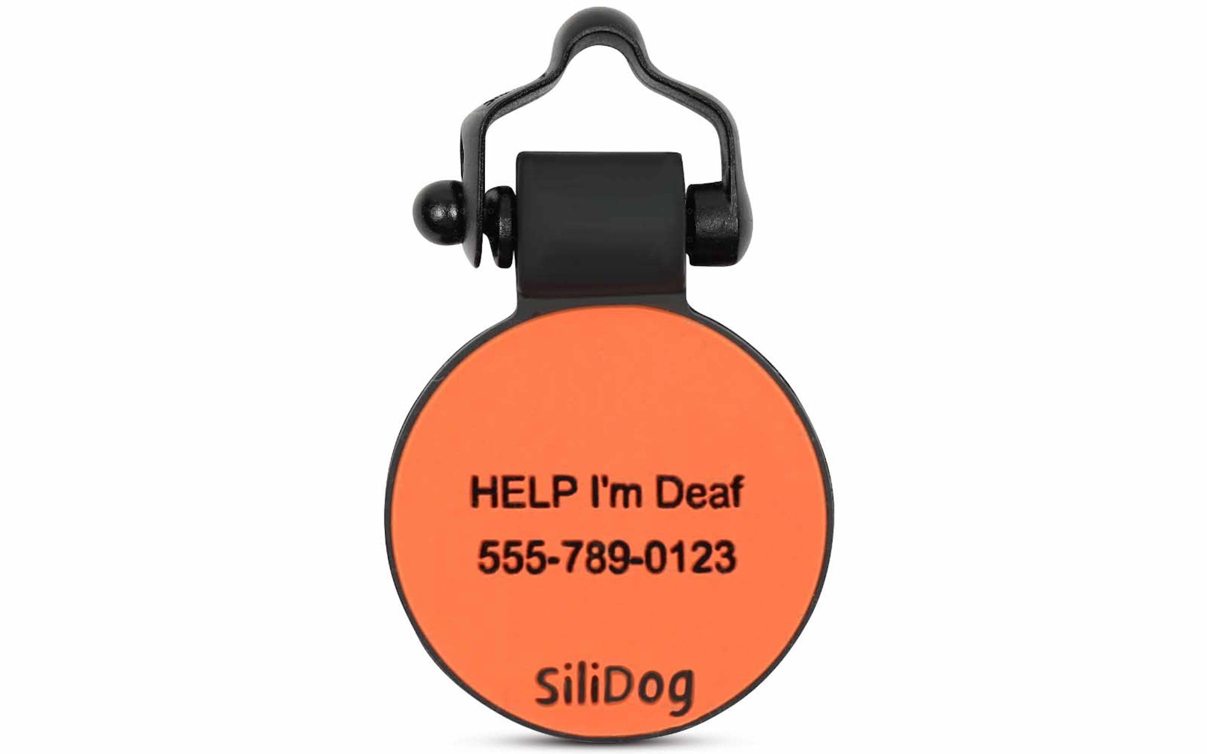 SiliDog 100% Silicone Pet Tags Orange Circle