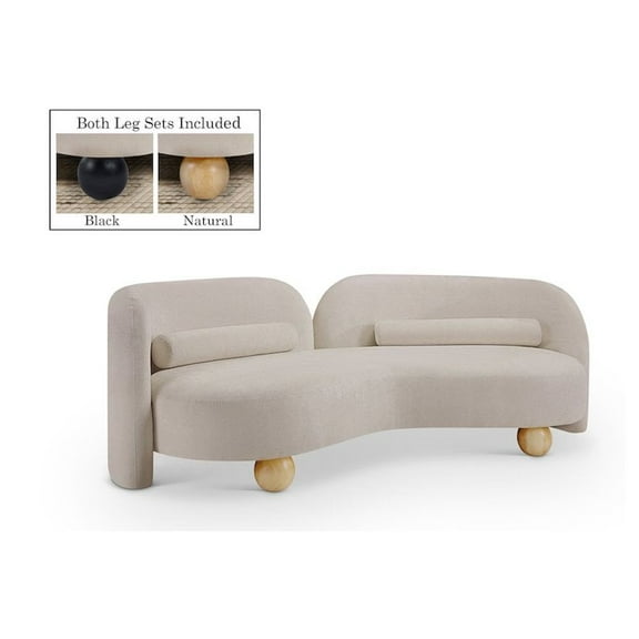 Meridian Furniture Daphne Beige Chenille Fabric Sofa