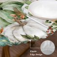 thumbnail image 3 of Green Orange Blue Fall Round Tablecloth, Fitted Table Cover with Elastic for 45"-54" Round Tables, Thanksgiving Pumpkin Botanical Rustic Table Cloth Outdoor Dinning Party Waterproof Tablecloths, 3 of 7
