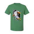 thumbnail image 2 of Torn Ripped Eagle Claws Animal Lover Men's Graphic T-Shirt, Kelly, 2XL, 2 of 3