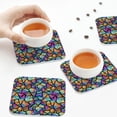 thumbnail image 7 of Pofeuu Colored Glass1 Print Leather Coasters Set of 6, Round Cups Mugs Mat Pad for Home Kitchen Heat Resistant Drink Coasters,Square, 7 of 7