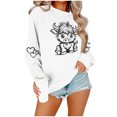 thumbnail image 3 of SHE IS Oversized Sweatshirt for Women Crewneck Fall Hoodies for Women 2025 Pullover Sweatshirts for Women Half Zip Womens Long Sleeve Tops Dressy My Orders Placed, 3 of 5