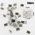 thumbnail image 4 of 50Pcs Mini Brass Hinge for Small Craft Door Box Accessories Silver 8*10Mm, 4 of 5