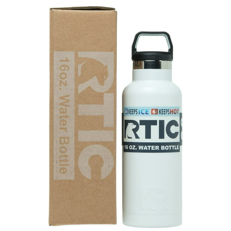  RTIC 16 oz Vacuum Insulated Water Bottle, Metal Stainless Steel  Double Wall Insulation, BPA Free Reusable, Leak-Proof Thermos Flask for Hot  and Cold Drinks, Travel, Sports, Camping, Beach : Sports 