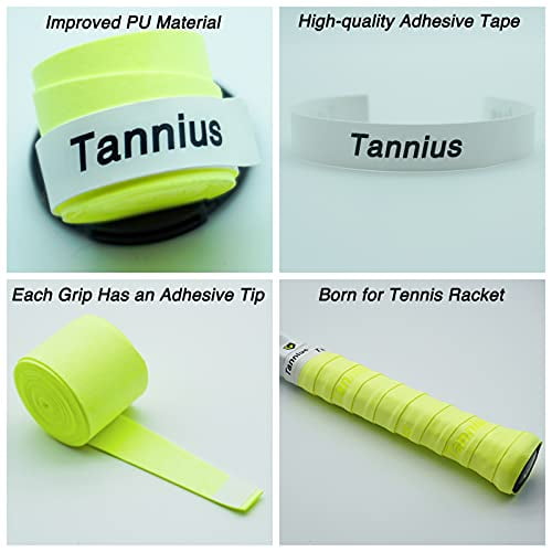 6 or 9 Pack Dry Feel Tennis Grips Tannius Tennis Racket Grip Tape, Absorbent and Enhanced Tennis Racquet Overgrip 