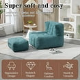 thumbnail image 4 of Fluffy Bean Bag Chair, Comfortable Bean Bag for Adults and Children, Super Soft Lazy Sofa Chair with Memory Foam and Ottoman, Indoor Modern Focus Bean Bag Chair for Living Room, Bedroom, Apartment, 4 of 9