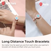 Totwoo Candy Collection Vibration and Light Up Titanium Steel with Pair of Couples Bracelets, Pink