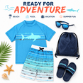 thumbnail image 7 of Big Chill Rash Guard Short Sleeve Swimsuit Set (Boy's), 7 of 7
