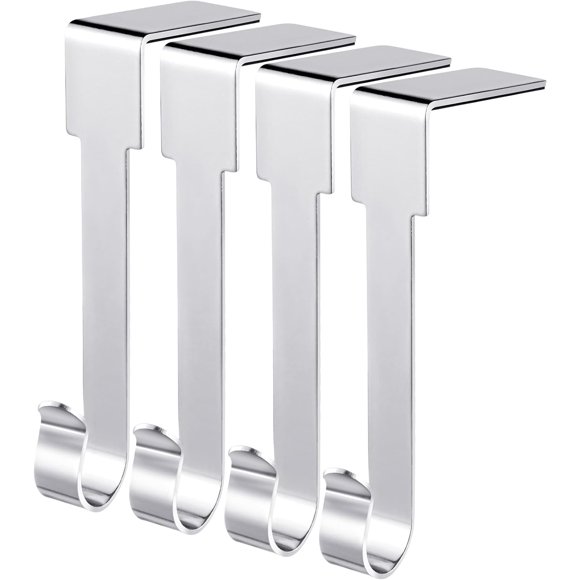 YUANQIAN Christmas Stocking Holders Mantel Hook Hangers Fireplace Hooks Hanger Christmas Stocking Hook Fireplace Hanger Grip for Christmas Party Decorations (Silver)