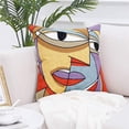 thumbnail image 3 of Set of 4 Picasso pillowcases 45x45cm embroidered cotton linen, 3 of 5