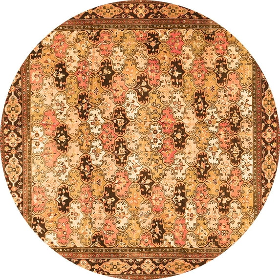 Ahgly Company Indoor Round Persian Orange Traditional Area Rugs, 5' Round
