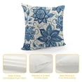 thumbnail image 4 of Ullo0ord Floral Pillow Covers Inch Set of Blue line Flower Decorative White Throw Pillows Pillowcase Decor for Outdoor Couch Chair Home Couch 12x12in, 4 of 5