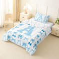 thumbnail image 2 of Castle Fairy Blue Cherry Bow Letter A Twin Comforter Sets 3-Piece for Girls,Fruit Bow Knot Bedding Set, 2 of 6