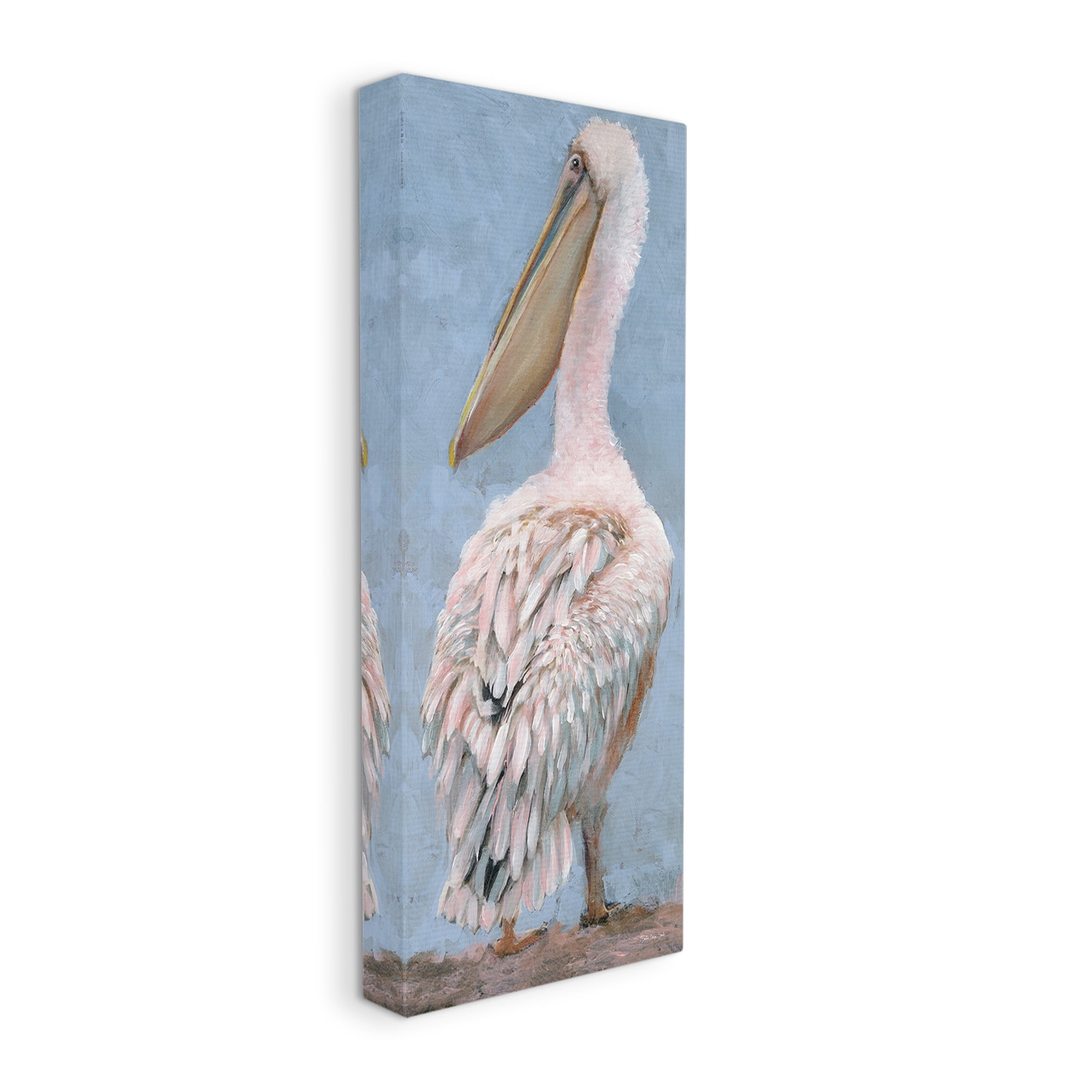 Stupell Industries Traditional Pelican View Animals & Insects Painting Gallery Wrapped Canvas Art Print Wall Art, 13 x 30