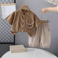 thumbnail image 2 of zbxnLI Toddler Baby Boys 2 Piece Casual Button down Short Sleeve Shirts Shorts Sets Summer Outfits, 2 of 3