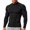 Black-60625aa, variant on Men Compression Shirt Long Sleeve Mock Turtleneck Undershirts Athletic Quick Dry Muscle Gym Shirts Navy S