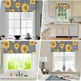 thumbnail image 5 of Sunflowers Window Valance for Kitchen, Black White Strips Farm Watercolor Floral Rod Pocket Short Curtain for Small Windows, Light Filtering Decorative Valance, 60 x 18 Inch, 1 Panel, 5 of 6