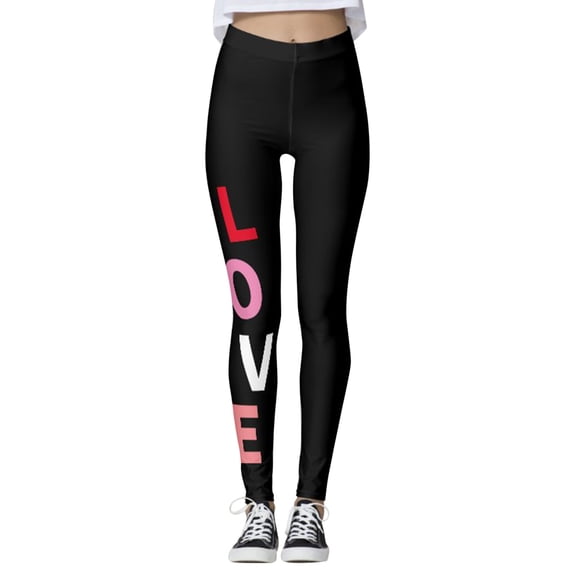 YUEHUA Women s Valentine's Day Leggings Plus Size Brushed Cute Heart Spring Warm Pantyhose Thick Workout Leggings Valentine's Day Gifts for Women