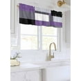 thumbnail image 3 of Valances for Windows Purple Black Rod Pocket Cafe Window Treatments Valance Curtains for Kitchen Bathroom Laundry Basement Windows 56"x16", 3 of 9