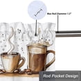 thumbnail image 5 of Coffee Kitchen Curtain Valances Coffee Theme Tea Cup Thermal Insulated Room Darkening Curtain for Dinning Room 54 by 18 in, 1 Panel, 5 of 6