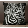 thumbnail image 2 of S4Sassy Zebra Face Digital Print Decorative Black Pillow Case Square Cushion Cover -12 x 12 Inches, 2 of 4