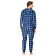 thumbnail image 3 of SLEEPHERO Adult Onesie Men Cozy Christmas Holiday Mens Onsie Pajamas Adult Pajamas For Men Flannel Adult Mens PJs Navy Buffalo Check XXX-Large, 3 of 4