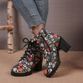thumbnail image 3 of Oyedens Halloween Combat Boots for Women Ghost Pumpkin Platform High Heels Ankle Booties, 3 of 6