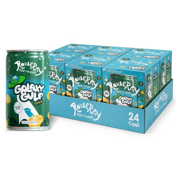 (6 pack) Roxberry Low Sugar Soda for Kids – Orange Citrus, 5g Sugar, No Artificial Flavors or Sweeteners – Plant-Powered Sparkling Juice, 7.5 fl oz (4 pack)