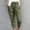 Army Green, variant on Babysbule Women High Waist Casual Long Pants Women Casual Solid Cotton Linen Drawstring Elastic Waist Calf-Length Pencil Pants